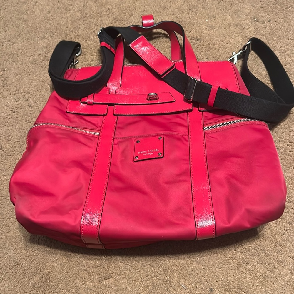 Henri Bendel Large Red Jet setter backpack/crossbody bag